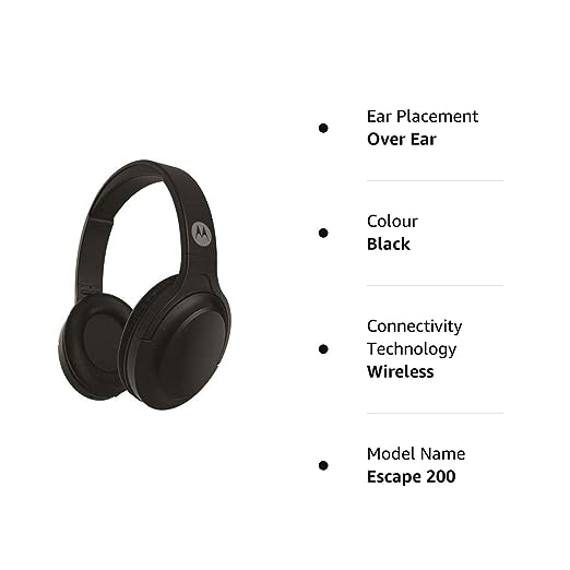 Motorola Escape 200 Wireless Bluetooth Over The Ear Headphone with Mic (Black) Motorola Escape 200 Wireless Bluetooth Over The Ear Headphone with Mic (Black)
